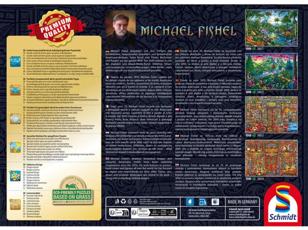 Schmidt Spiele Dėlionė Michael Fishel Glass Menagerie 58614, 1000 vnt., 69.3x49.3 cm, daugiaspalvė, kartonas, nuo 12 m.