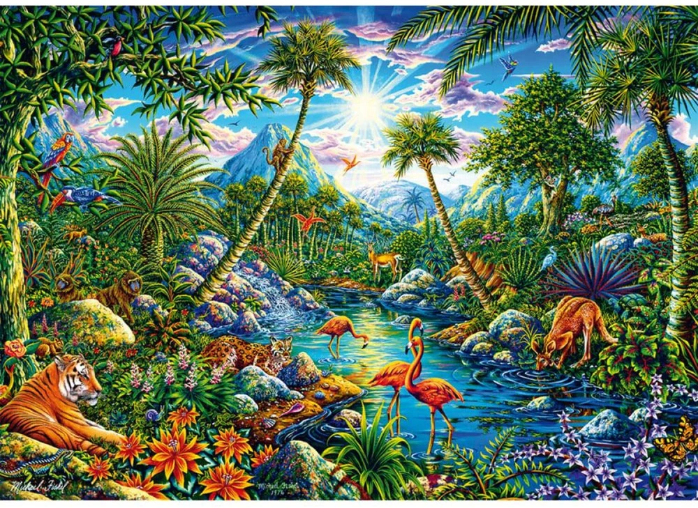 Schmidt Spiele Dėlionė Michael Fishel Island Paradise 58611, 1000 vnt., 69.3 cm x 49.3 cm, įvairiaspalvė, kartonas, nuo 12 m.