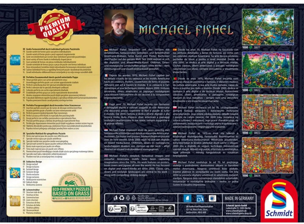 Schmidt Spiele Dėlionė Michael Fishel Treasures Of Bygone Times 58613, 1000 vnt., 69.3x49.3 cm, įvairiaspalvė, kartonas, nuo 12 m.