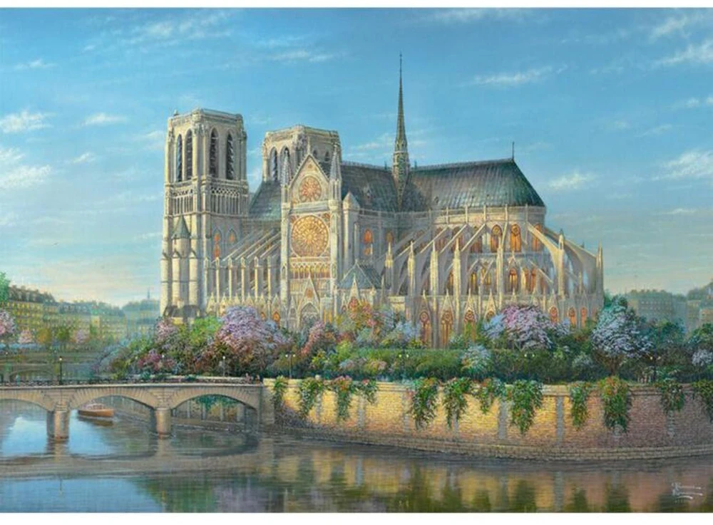 Schmidt Spiele Dėlionė Thomas Kinkade Studios Notre Dame 58796, 1000 vnt., 49.3 cm x 69.3 cm, daugiaspalvė, kartonas, 12 m.