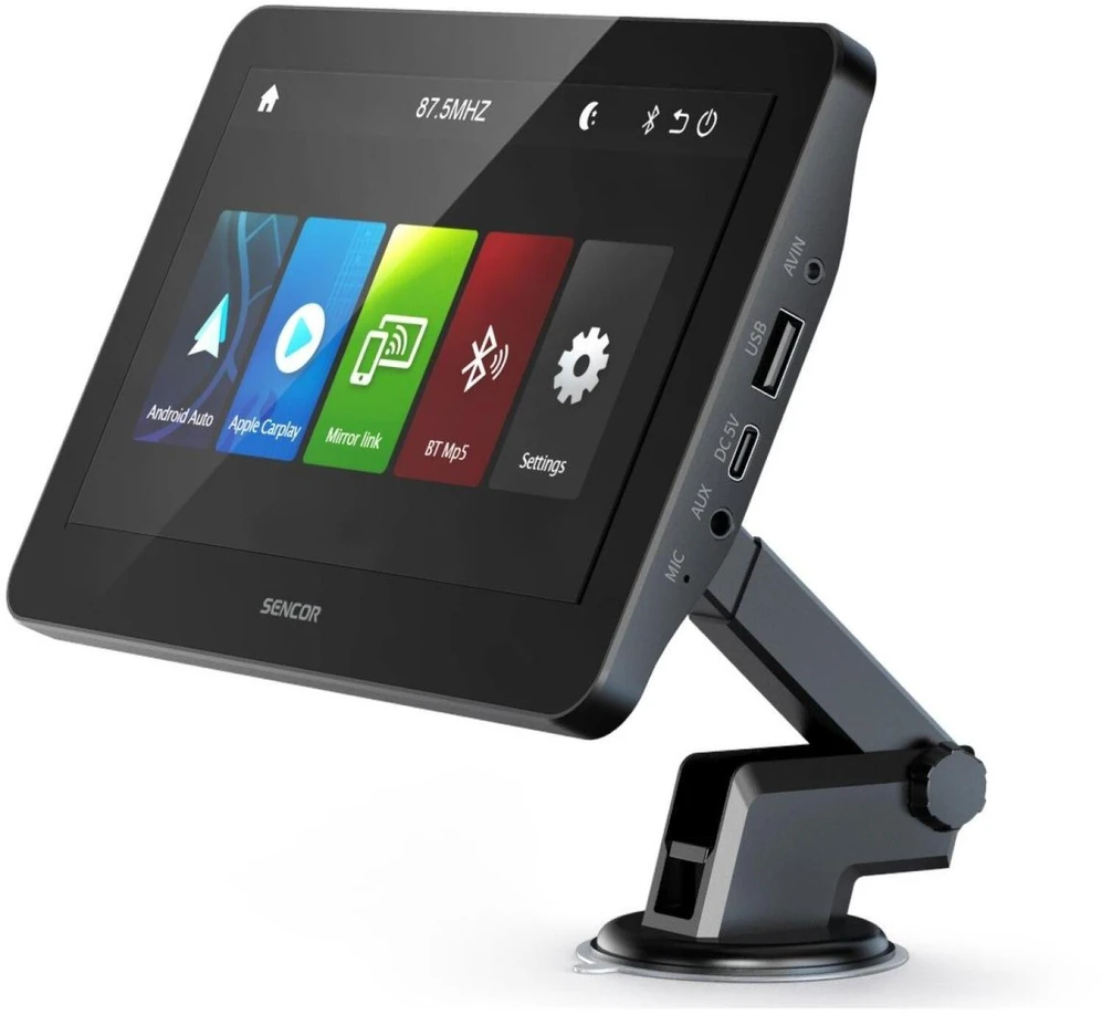 Automagnetola Sencor Atbulinės eigos kamera CarPlay ir Android Auto SCT M750