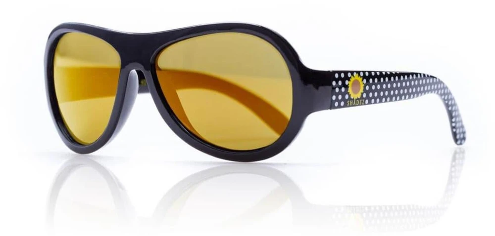 Shadez SHADEZ Designer Polka Sunflower Juodos spalvos Junior vaikiški akiniai nuo saulės 3-7 metai SHZ 49