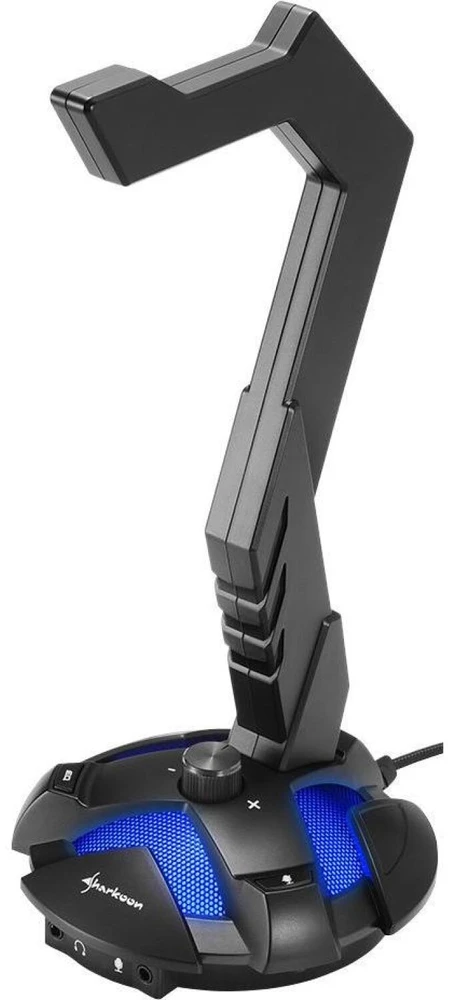 Ausinių stovas Sharkoon X-Rest 7.1, USB garso plokštė, LED, Juodas