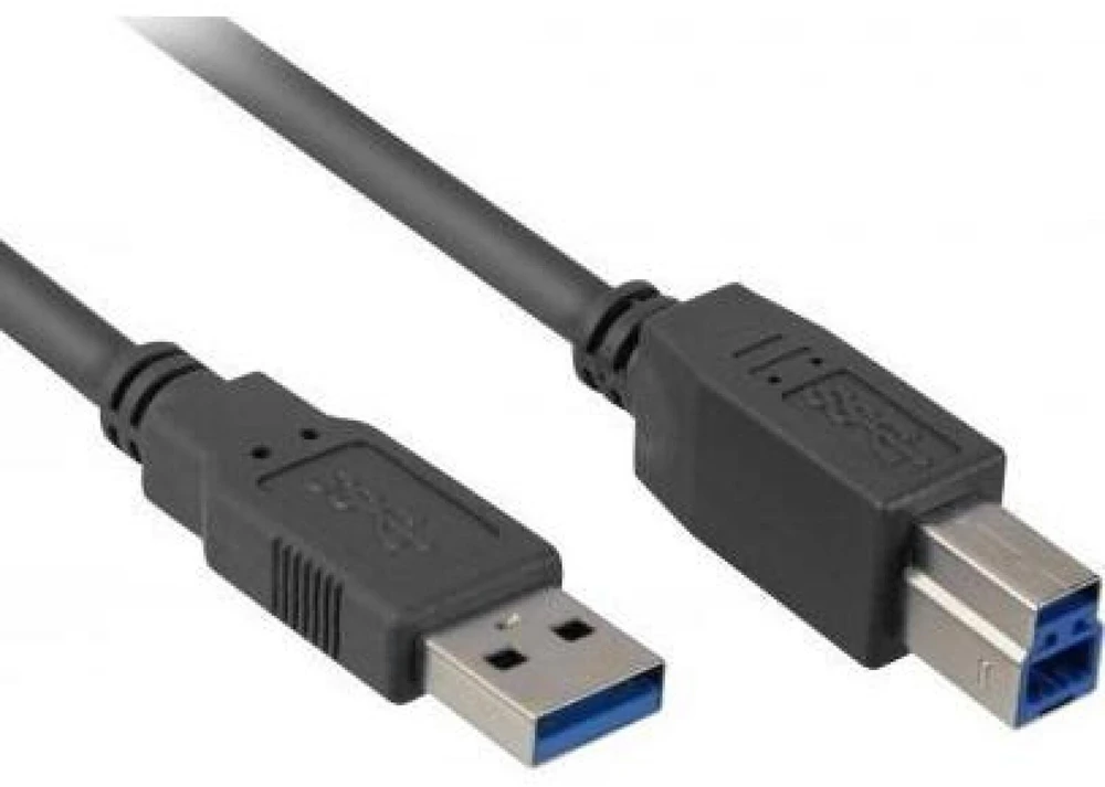 Sharkoon 1m - USB3.0-A/USB3.0-B - 1 m - USB A - USB B - USB 3.2 Gen 1 (3.1 Gen 1) - Male/Male - Juodas