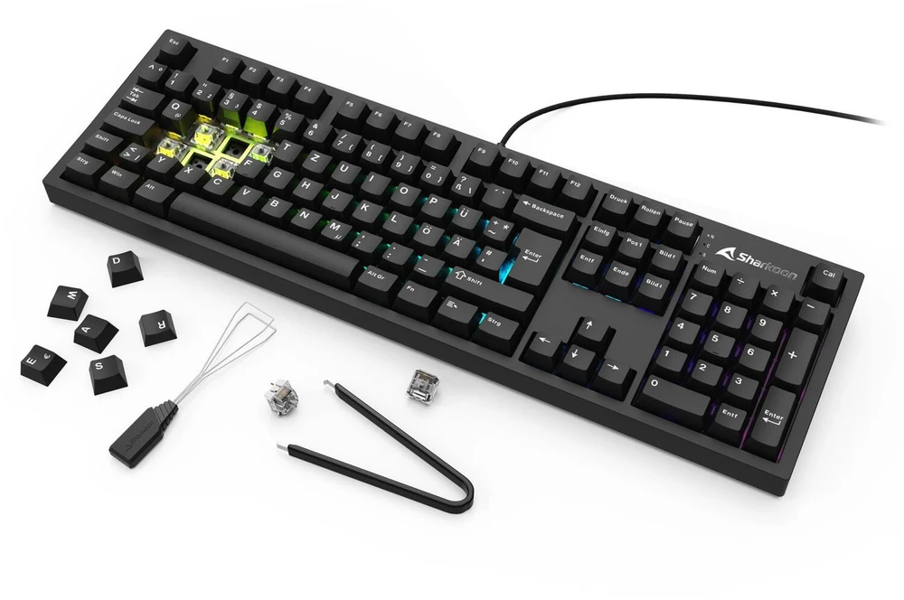 Sharkoon OfficePal KB70W Silent, klaviatūra - juodas, DE-išdėstymas