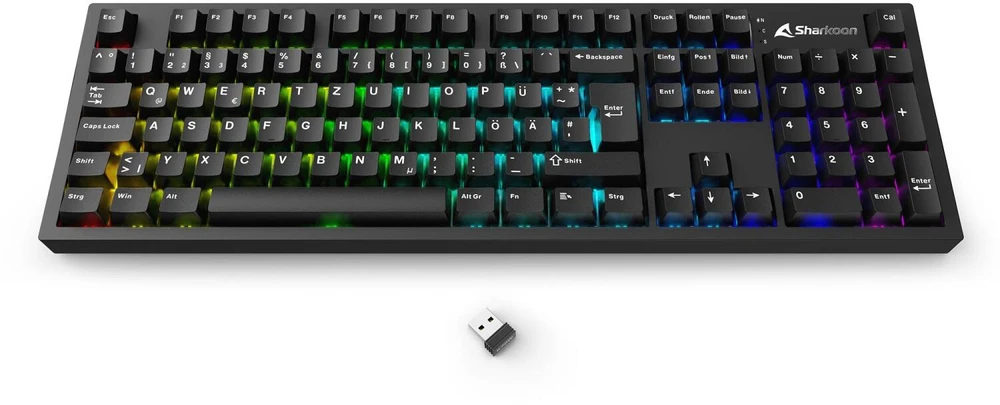 Sharkoon OfficePal KB70W Silent, klaviatūra - juodas, DE-išdėstymas