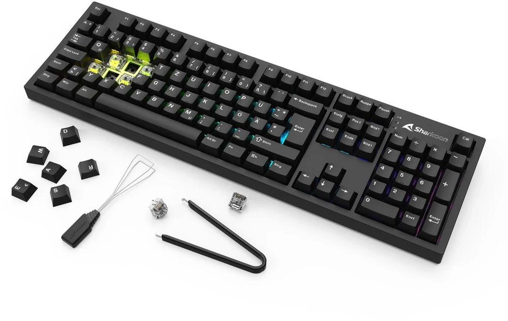 Sharkoon OfficePal KB70W Silent, klaviatūra - juodas, DE-išdėstymas