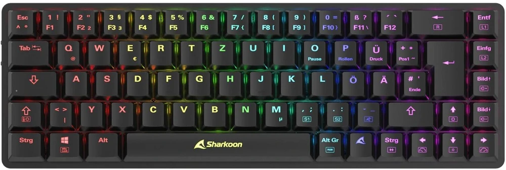 Sharkoon Klaviatūra žaidimams PureWriter W65 juodas-raudona DE
