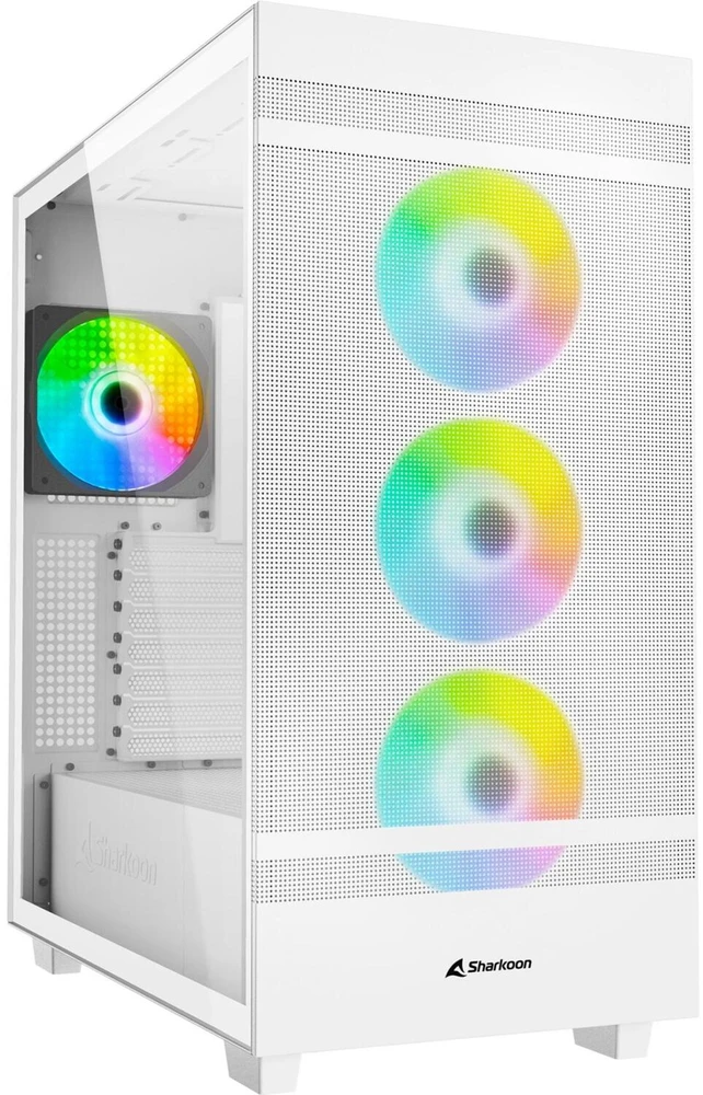 Sharkoon Rebel C50 RGB, Tower-case - baltas, Gehrtetes Glas