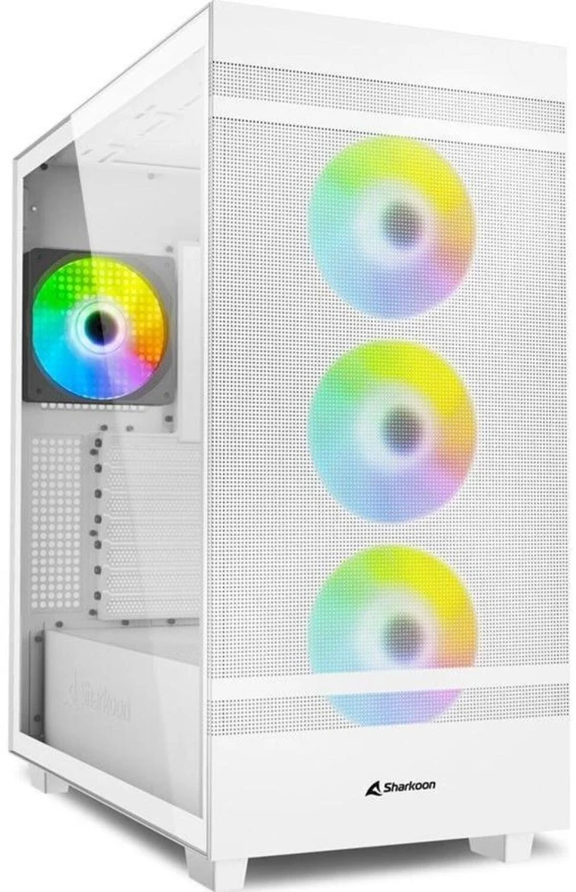 Sharkoon Rebel C50 RGB, Tower-case - baltas, Gehrtetes Glas