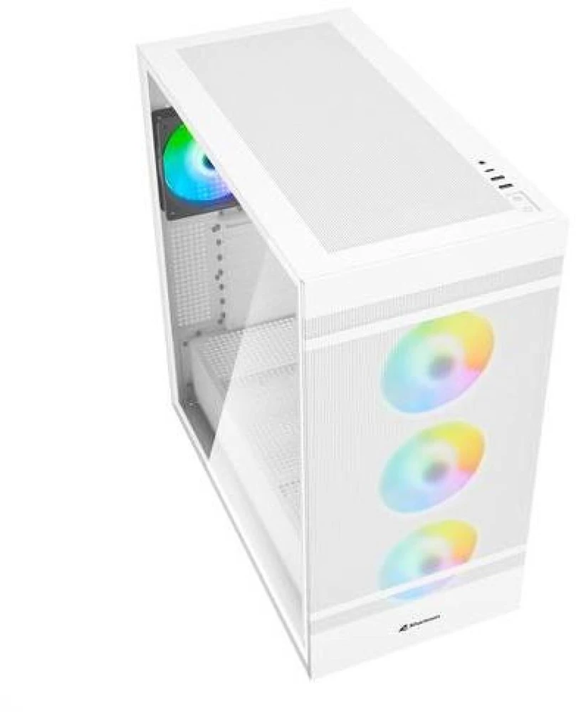 Sharkoon Rebel C50 RGB, Tower-case - baltas, Gehrtetes Glas