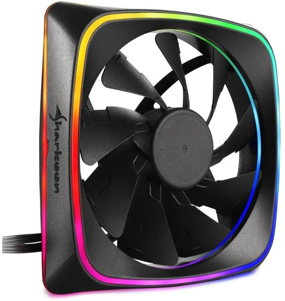 Sharkoon RGB SHARK Apšvietimas, Ventiliatorius, 12 cm, 1000 RPM, 15.2 dB, 56 m³/h, Juodas
