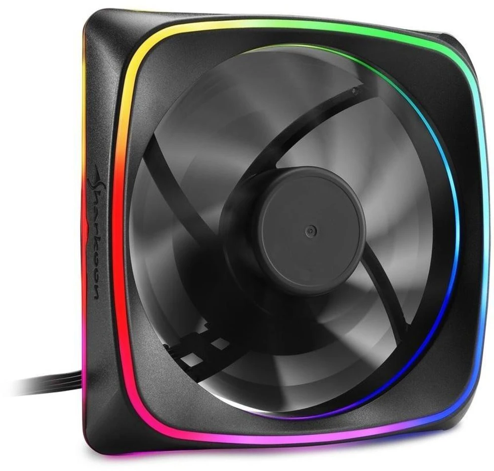 Sharkoon RGB SHARK Apšvietimas, Ventiliatorius, 12 cm, 1000 RPM, 15.2 dB, 56 m³/h, Juodas