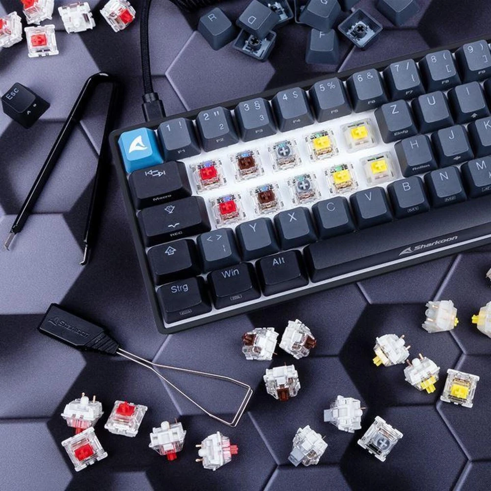 Sharkoon SKILLER SGK50 S4 Barebone, Gaming-klaviatūra - baltas, ANSI-išdėstymas
