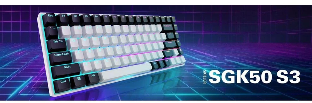 Sharkoon SKILLER SGK50 S3, Gaming-klaviatūra - baltas, FR-išdėstymas, Gateron Geltona