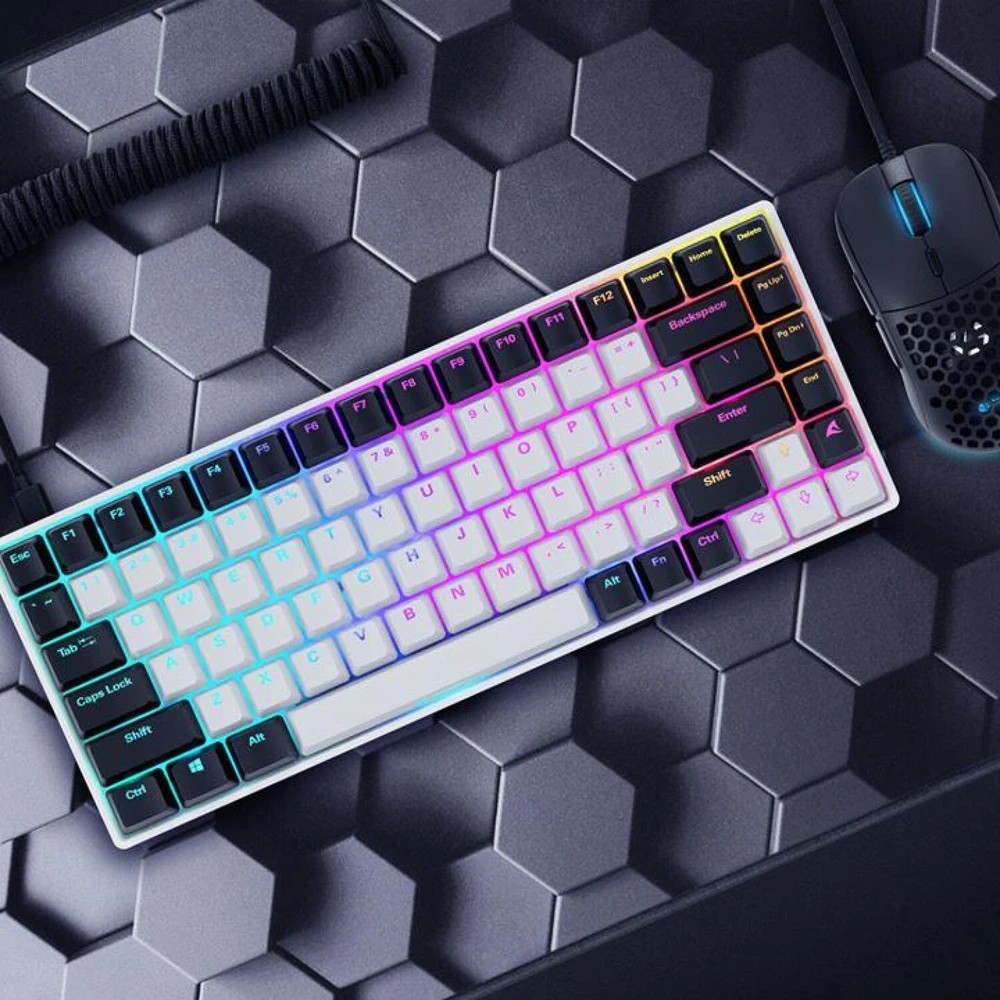 Sharkoon SKILLER SGK50 S3, Gaming-klaviatūra - baltas, FR-išdėstymas, Gateron Geltona