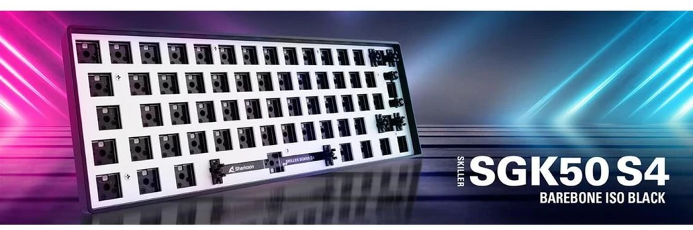 Sharkoon SKILLER SGK50 S4 Barebone, Gaming-klaviatūra - baltas, ANSI-išdėstymas