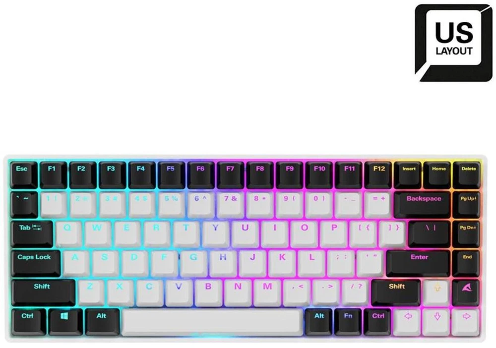 Sharkoon SKILLER SGK50 S3, Gaming-klaviatūra - baltas, PT-išdėstymas, Gateron Geltona