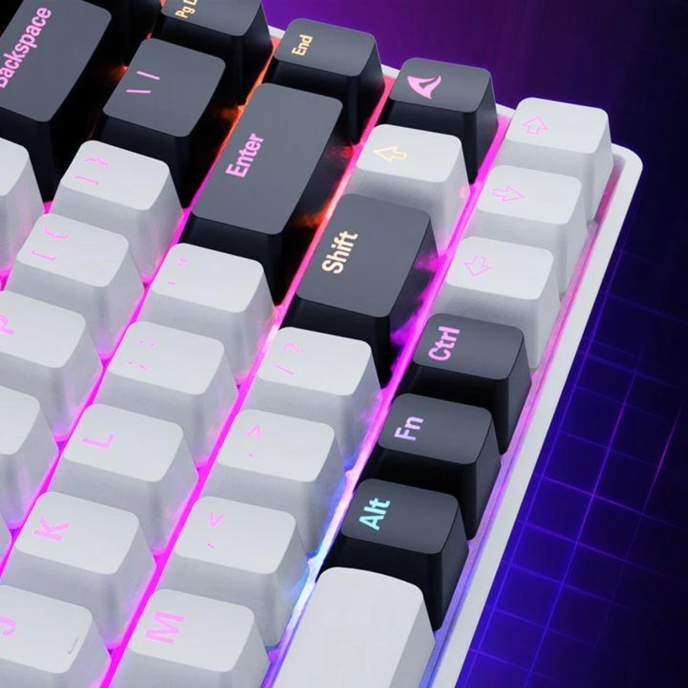 Sharkoon SKILLER SGK50 S3, Gaming-klaviatūra - baltas, FR-išdėstymas, Gateron Geltona