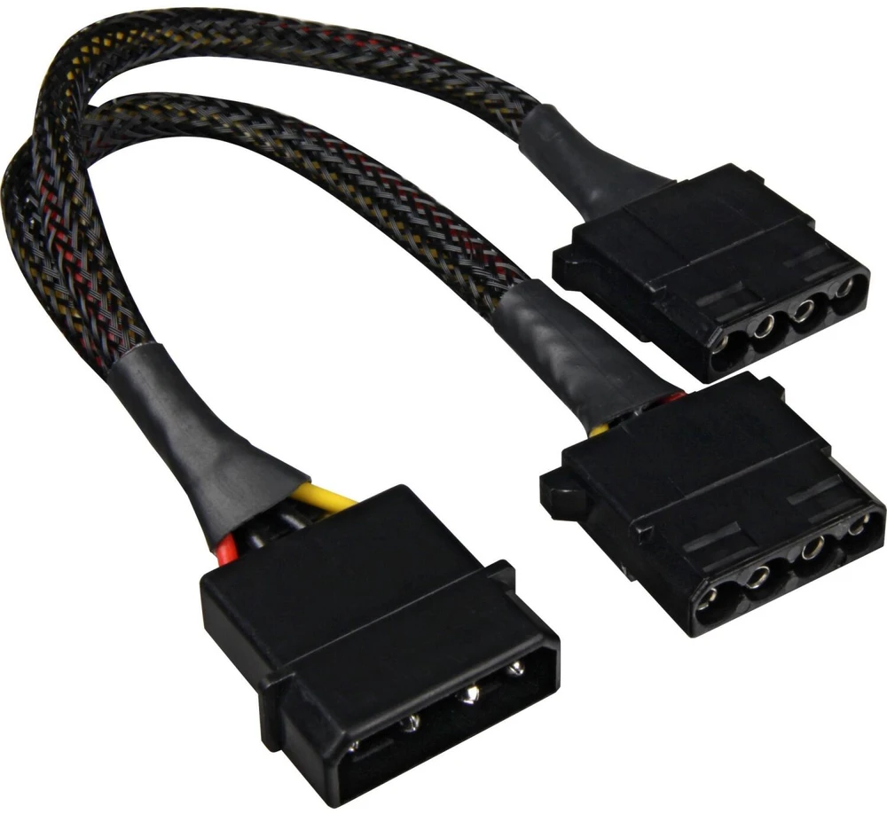 Sharkoon Sata Y Stromaadapter 4P Molex 0,15m bk - Skaitmeninis - Srovės / maitinimo šaltinis