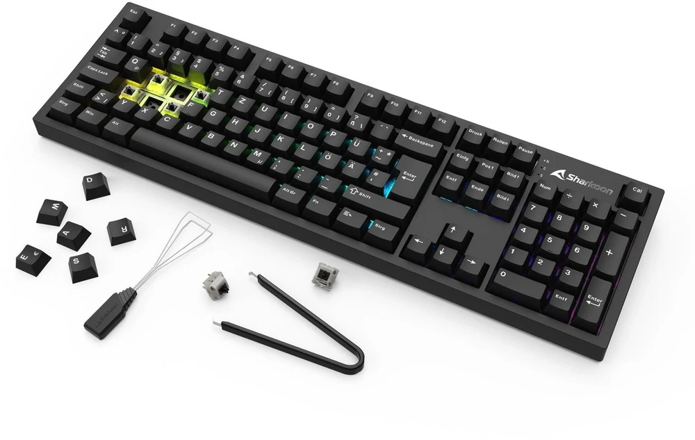 Sharkoon OfficePal KB70W, klaviatūra - juodas, DE-išdėstymas, Sharkoon Linear