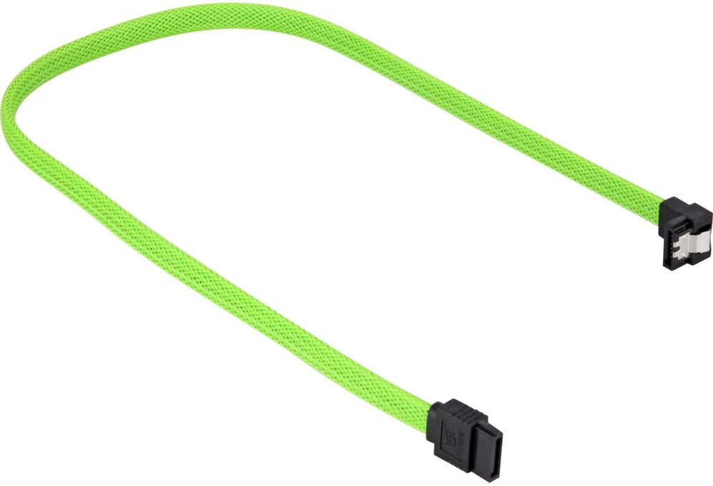 Sharkoon Sata III Kabelis 90° sleeve (grün, 30 cm)