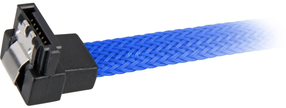 Sharkoon Sata III Kabelis 90° sleeve (blau, 30 cm)