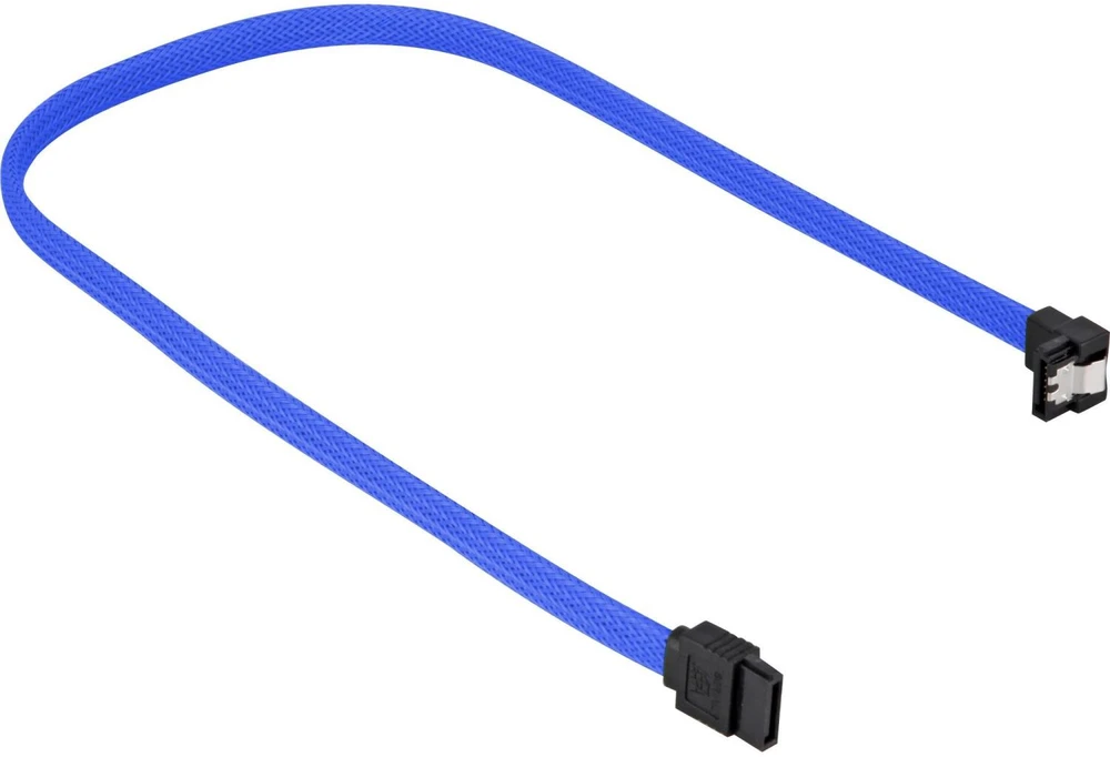 Sharkoon Sata III Kabelis 90° sleeve (blau, 30 cm)