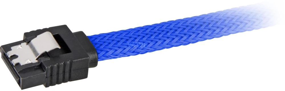 Sharkoon Sata III Kabelis 90° sleeve (blau, 45 cm)