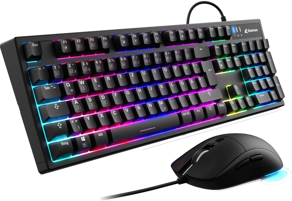 Klaviatūra ir pelė Kit Sharkoon SKILLER SGB15 Combo DE