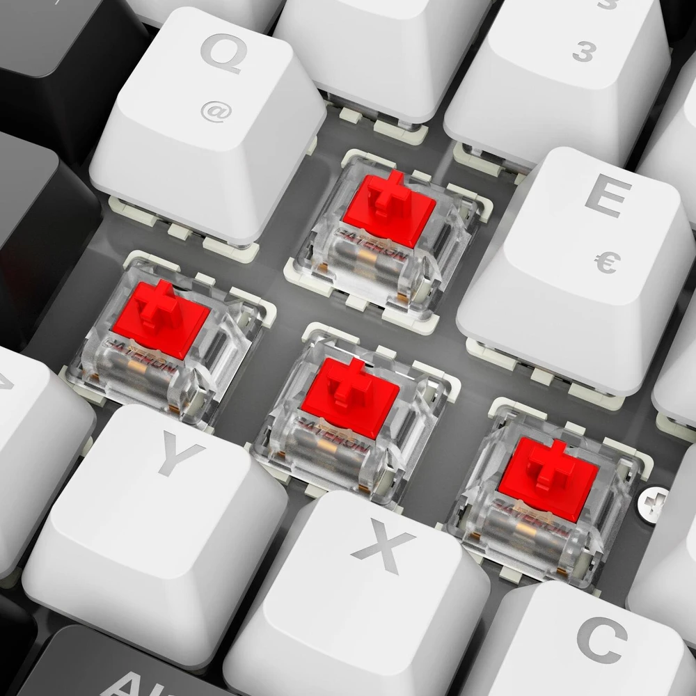 Sharkoon SKILLER SGK50 S2, Gaming-klaviatūra - baltas, DE-išdėstymas, Gateron Raudona