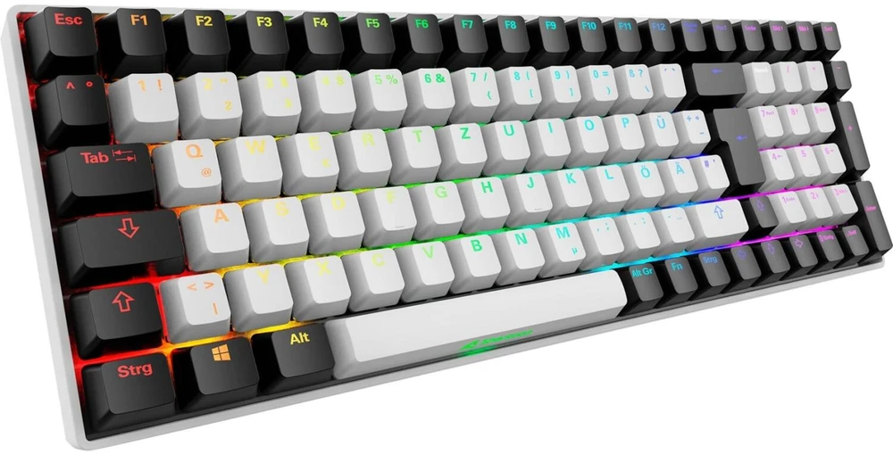Sharkoon SKILLER SGK50 S2, Gaming-klaviatūra - baltas, DE-išdėstymas, Gateron Raudona