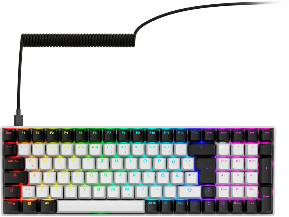 Sharkoon SKILLER SGK50 S2, Gaming-klaviatūra - baltas, DE-išdėstymas, Gateron Raudona