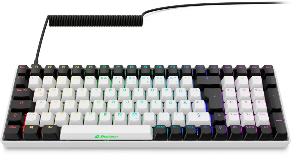 Sharkoon SKILLER SGK50 S2, Gaming-klaviatūra - baltas, DE-išdėstymas, Gateron Brown