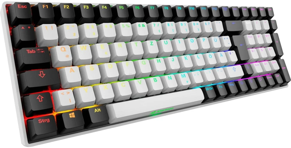 Sharkoon SKILLER SGK50 S2, Gaming-klaviatūra - baltas, DE-išdėstymas, Gateron Brown