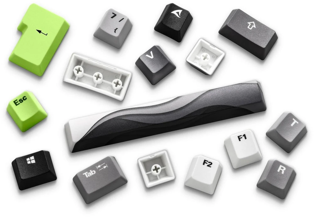 Klaviatūra Sharkoon SKILLER SGK50 S3 Design Bundle D5 (grau/neon-grn)