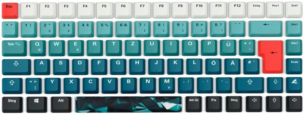 Klaviatūra Sharkoon SKILLER SGK50 S3 Design Bundle D1 (graugrn/raudona)