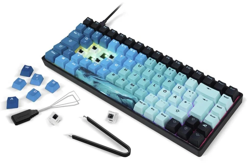 Klaviatūra Sharkoon SKILLER SGK50 S3 Ultimate Rev2 mint mėlynas QWERTZ