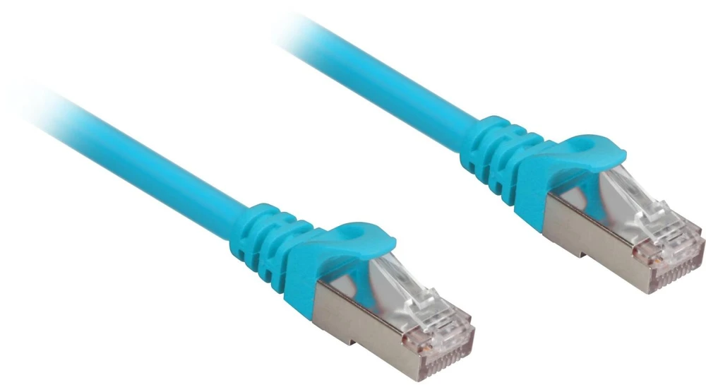 Sharkoon Patchkabel RJ45 Cat.6a SFTP (blau, 1,5 Meter, LSOH (Halogenfrei))