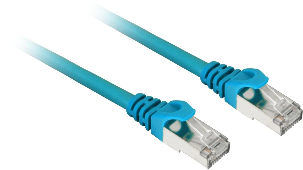 Sharkoon Patchkabel SFTP, RJ-45, mit Cat.7a Rohkabel (blau, 50cm)