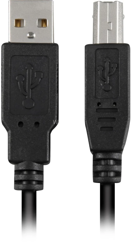 Sharkoon USB 2.0 Kabelis, USB-A Stecker > USB-B Stecker (juodas, 5,0 Meter)