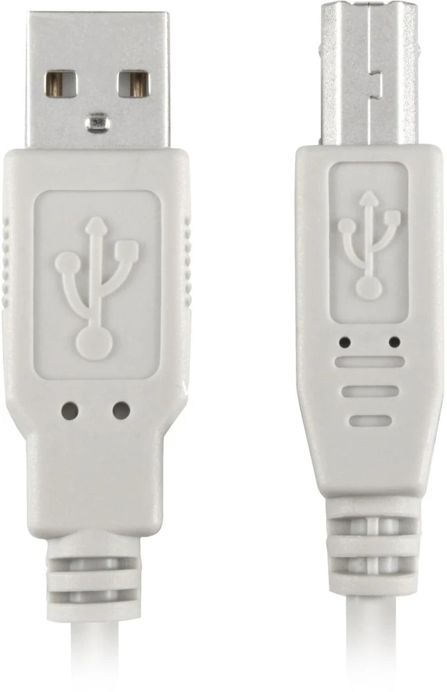 Sharkoon USB 2.0 Kabelis, USB-A Stecker > USB-B Stecker (grau, 0,5 Meter)