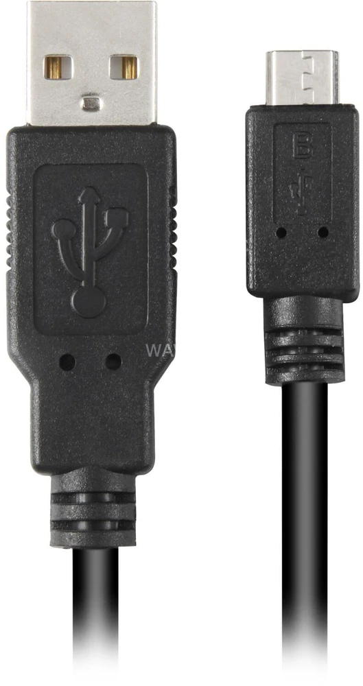 Sharkoon USB 2.0 Kabelis, USB-A Stecker > Micro-USB Stecker (juodas, 3,0 Meter)
