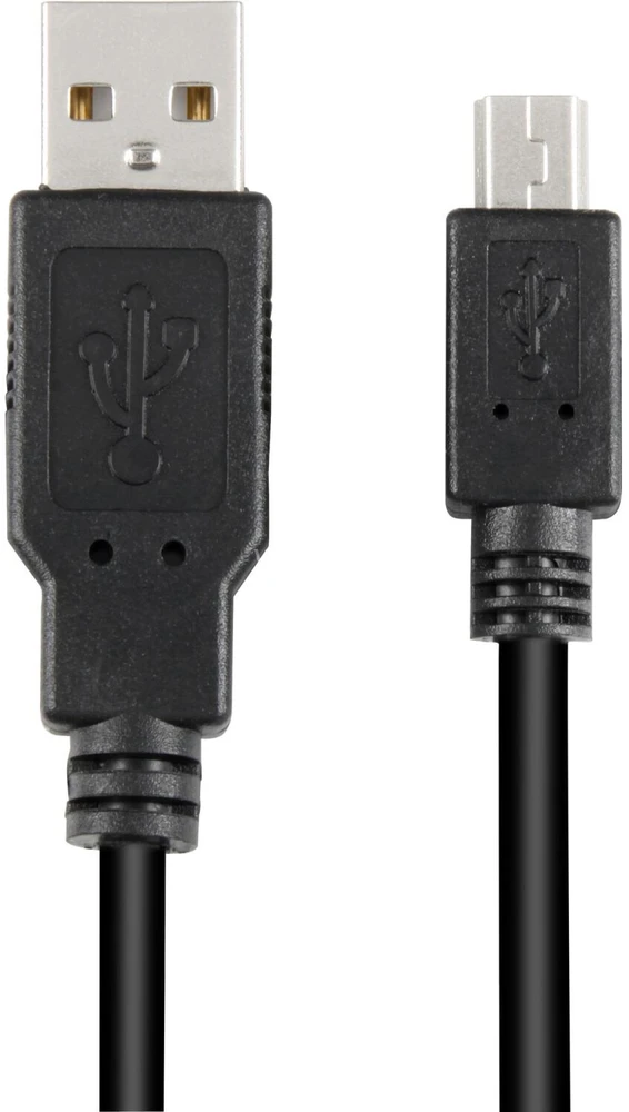 Sharkoon USB 2.0 Kabelis, USB-A Stecker > Mini-USB Stecker (juodas, 2,0 Meter, doppelt geschirmt)