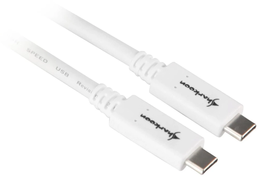 Sharkoon USB 3.1 C-C wh 0,5m – skaitmeninis