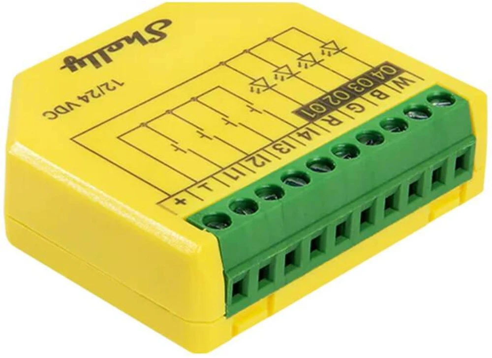 Shelly Plus RGBW PM LED juostos valdiklis (Wifi, Bluetooth)
