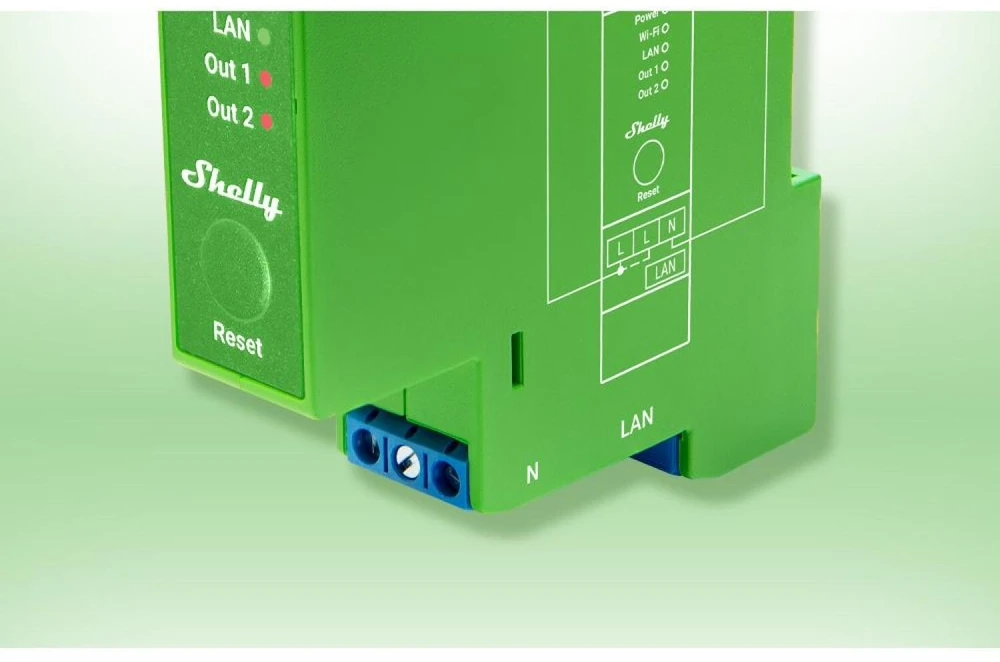 Shelly Pro Dimmer 2PM 2 kanalų pritemdymo modulis