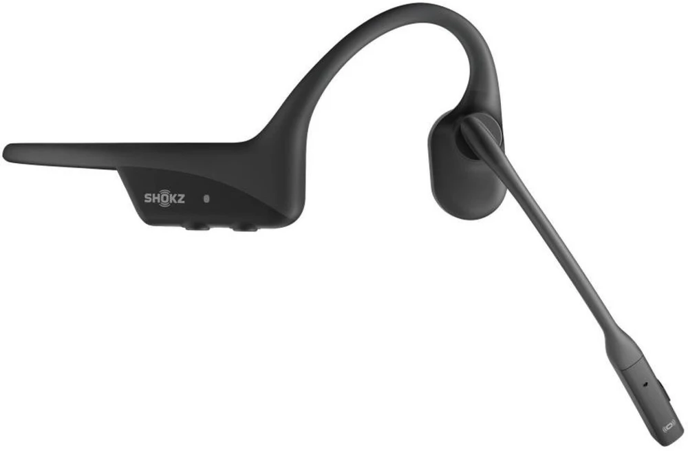 SHOKZ OpenComm2 UC 2025 atnaujintos belaidės Bluetooth kaulų laidumo vaizdo konferencijų ausinės su USB-C įkrovimo prievadu ir USB-C adapteriu | 16 val. pokalbių laiko, 29 m belaidžio ryšio atstumas, 1 val. įkrovimo laikas | Pridėtas triukšmą slopinantis mikrofono kotas ir dongle, juoda