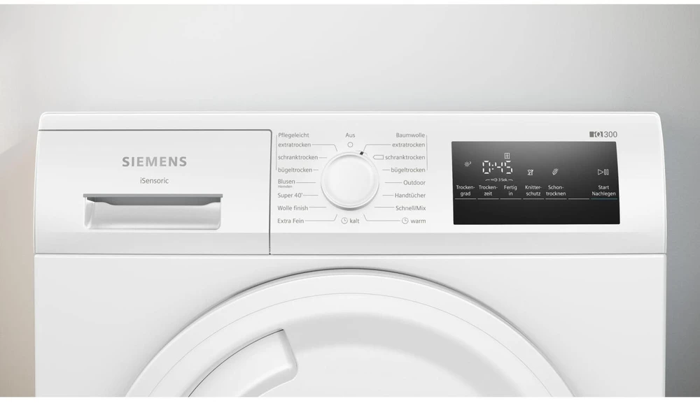 Skalbimo mašina Drabužių džiovyklė Siemens WT43HV03 su šilumos siurbliu ir kondensacine džiovykle (balta)
