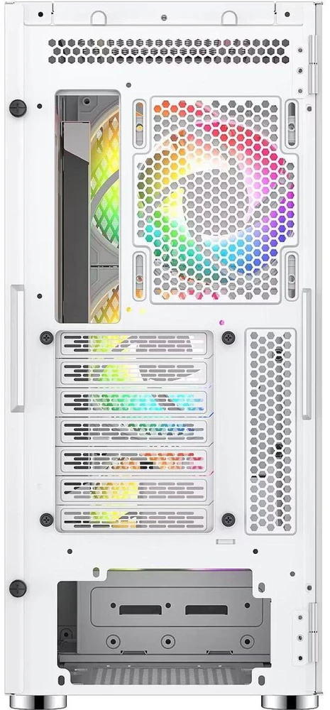 Silentware Air 100 AIR100WHITE, kompiuterio korpusas, baltas, Extended ATX, grūdintas stiklas, 2x USB 3.0, 4 ventiliatoriai